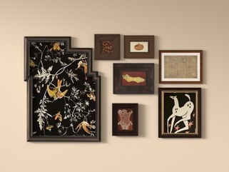 中古侘寂挂画_照片墙_饰品摆件SU模型