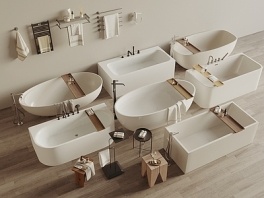 浴缸_浴缸_毛巾架SU模型