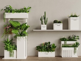 现代花几_现代花架_花箱SU模型