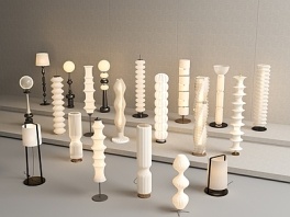 法式奶油落地灯组合SU模型