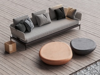 现代简约户外沙发SU模型