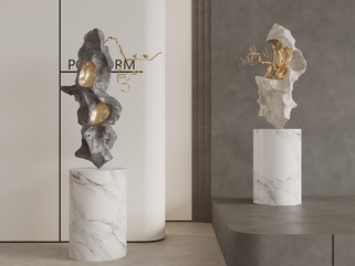 意式轻奢雕塑摆件SU模型