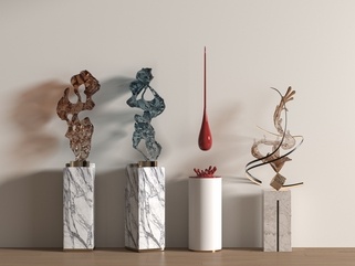 现代雕塑摆件SU模型