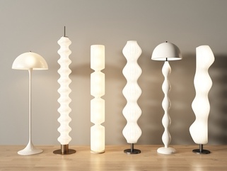 现代奶油落地灯SU模型