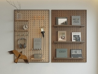 现代置物架_洞洞板置物架SU模型