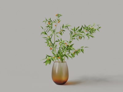 现代渐变玻璃花瓶无花果花瓶花