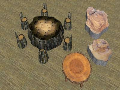 景观花园庭院木凳