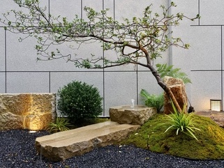 新中式日式庭院小品SU模型