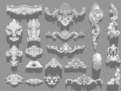 欧式雕花线条石膏造型墙饰