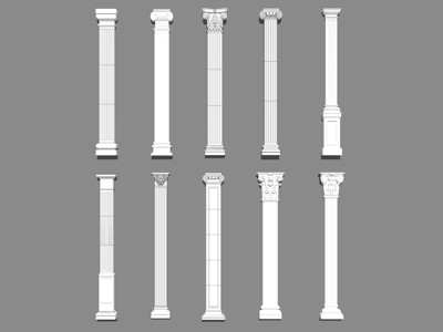 欧式风格罗马柱石膏雕花装饰