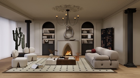 中古风客餐厅模型