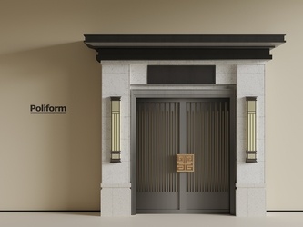 新中式庭院门_大门SU模型