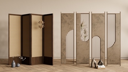 新中式侘寂屏风SU模型