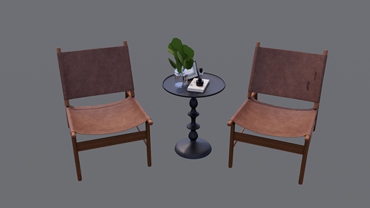 中古风单椅茶几组合