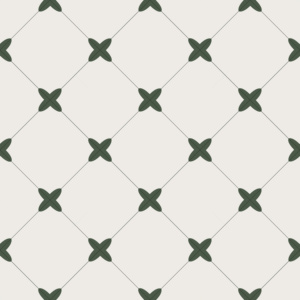 法式奶油白色瓷砖_无缝_白底绿花砖_厨卫砖_复古砖贴图