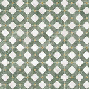 法式中古瓷砖_无缝绿色花砖_艺术砖贴图