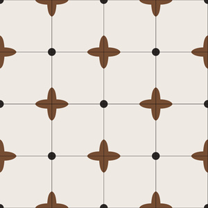 中古侘寂花纹砖_无缝_咖色_小花砖_复古砖贴图