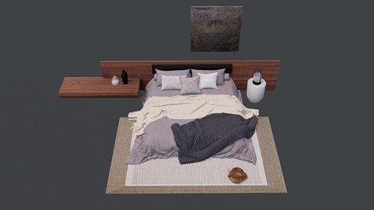 中古风实木双人床家具