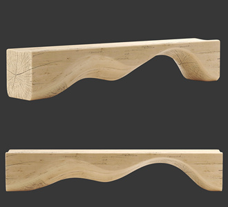 北欧长凳，公共座椅长条凳，3D模型