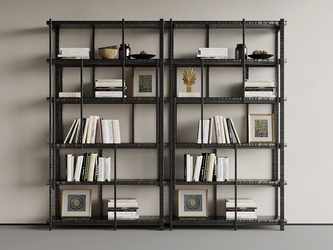 复古书架_复古风书架_书柜SU模型