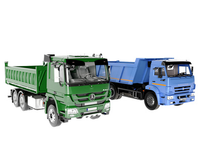 汽车_工程车_卡车_货车翻斗车渣土车3D模型