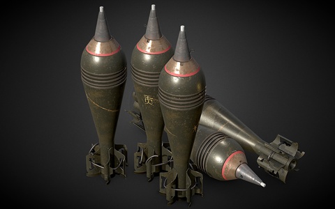 军事器材_炮弹_迫击炮弹_弹药3D模型