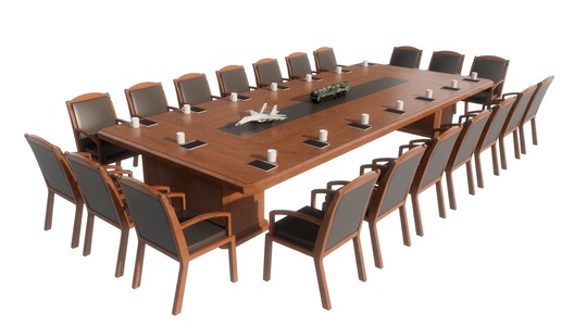 现代央企国企党政机关办公家具会议桌su模型