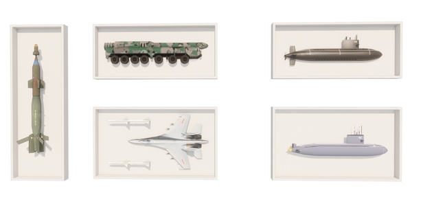 军事挂件挂饰墙饰su模型