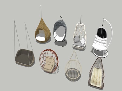 现代吊椅吊床 su草图模型
