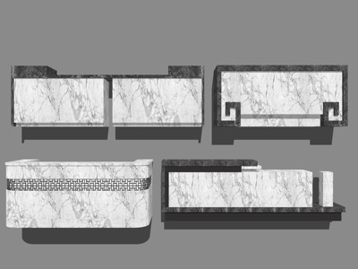 现代风格办公室前台 su草图模型