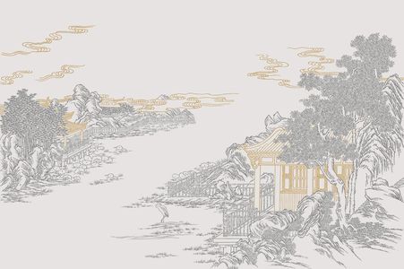 新中式山脉山水壁纸壁布壁画背景壁纸壁画 (55)