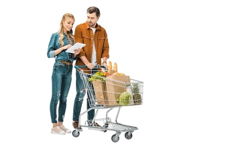 超市购物推着购物车png免扣人物素材 (1)