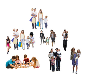 儿童亲子带小孩的人psd素材