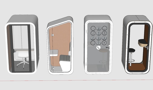 其他公用器材_现代简约静音舱SU模型