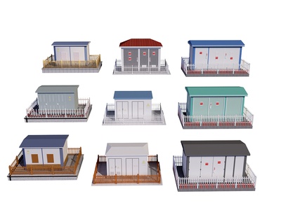 现代配电房_变电箱_变压器3D模型