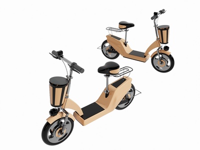 现代自行车_电动车3D模型