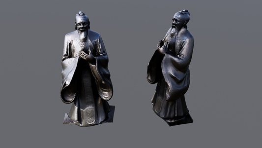 老子雕塑 su草图模型
