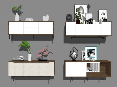 现代边柜 su草图模型