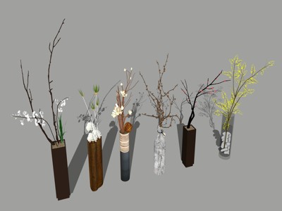 现代风格花瓶装饰品 su草图模型