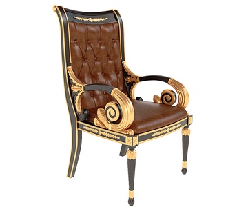 欧式法式美式扶手椅，单椅，椅子3D模型