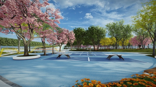 现代城市体育运动公园su模型