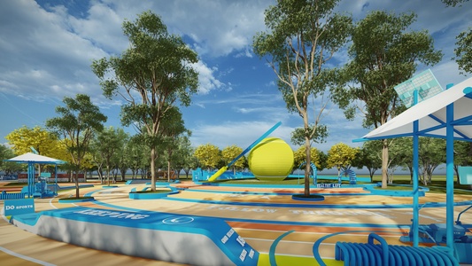 现代市政体育运动公园su模型(2)