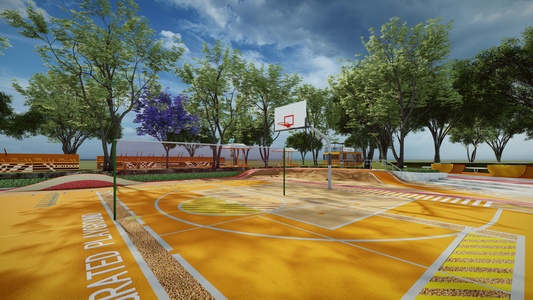 现代市政体育运动公园su模型 