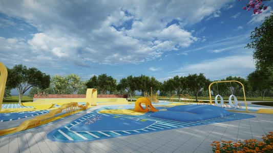 现代市政体育运动公园su模型 