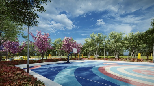 现代市政体育运动公园su模型 