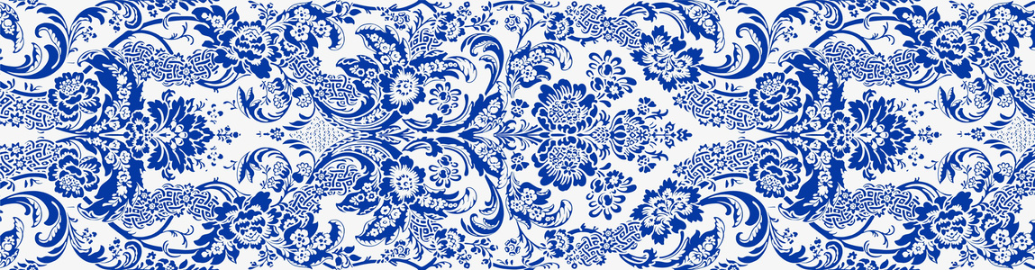 新中式针织_新中式青花器布艺贴图