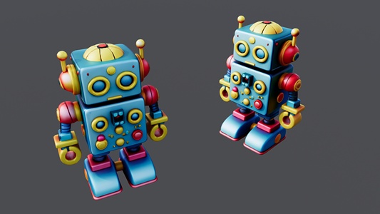 彩色机器人玩具 su草图模型