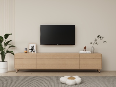 北欧原木风电视柜SU模型