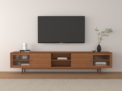 北欧原木风电视柜3D模型