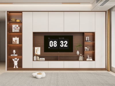 现代电视背景墙SU模型